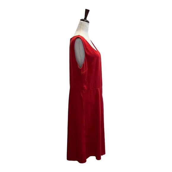 Soft Surroundings Womens Red Sleeveless Textured Fit and Flare Midi Dress LARGE - Picture 10 of 11